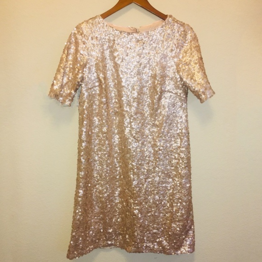 Sangria Gold Sequin Mini Dress